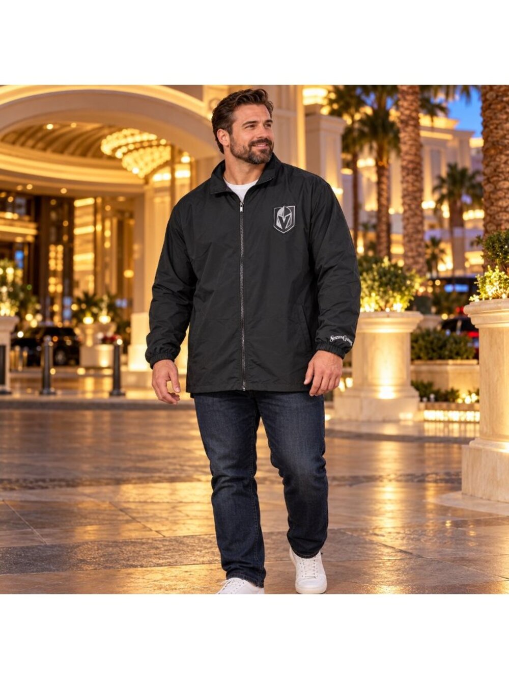 Station Casinos Vegas Golden Knights Windbreaker Unisex 4XL Black EUC